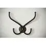 RTZEN Decorative Wall Mount Hanger | Double Wrought Iron Hook for Hat, Coat, Clothes, Towel, Robe | Black Metal Jacket Hanging Hooks Rack | Handmade Décor