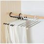 5pcs Random Color 5 in 1 Multifunctional Stainless Steel Tie Belt Pants Clothes Hanger Folding Space Saving Closet Organizer Storage Rack