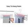 FeeraHozer 3Pack Pants Hangers Space Saving Non Slip Stainless Steel Clothes Hangers Closet Organizer Hanger for Pants Jeans Trousers Scarf Hanging