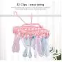 2pcs Random Color 32 Clips Folding Socks Clothes Hanger Rack Clothespin Clothes Drying Rack Closet Wardrobe 2pcs Random Color 32 Clips Folding Socks Clothes Hanger Rack Clothespin Clothes Drying Rack Closet Wardrobe