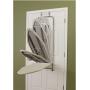 Household Essentials 144222 Over The Door Small Ironing Board With Iron Holder | Natural Cotton Cover