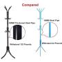 Inkach Coat Rack Hats Hanger Holder Metal Hall Tree Floor Standing Clothes Hats Scarves Garment Storager (Black)