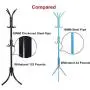 Inkach Coat Rack Hats Hanger Holder Metal Hall Tree Floor Standing Clothes Hats Scarves Garment Storager (Black)