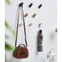 ANZOME Wooden Coat Hook, 4 Pieces Wood Wall Hook, Wooden Coat Peg Coat Hanger for Hanging Clothes, Hat, Scarves and Headphone in Bedroom, Living Room, Hallway (Medium Type in Black)