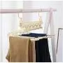 Multi-Port Support Clothes Pants Hangers Multi-Function Plastic Clothes Hangers Storage Rack Closet Space Saving Foldable 2pcs Random Color