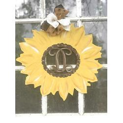 Sunflower monogram door hanger