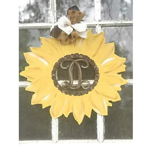Sunflower monogram door hanger Sunflower monogram door hanger
