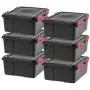 IRIS 30 Quart WEATHERTIGHT Storage Box, 6 Pack, Black IRIS 30 Quart WEATHERTIGHT Storage Box, 6 Pack, Black