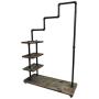 Diwhy Industrial Pipe Clothing Rack Pine Wood Shelving Shoes Rack Cloth Hanger Pipe Shelf Garment Racks (Style 4)