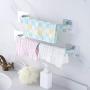 Yamalans Adhesive Wall Mounted Bathroom Toilet Towel Holder Rack Kitchen Washing Cloth Hanger Wall Mount Single Bar Shelf Blue