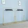 FURVOKIA Modern Simple Heavy Duty Metal Rolling Garment Rack with Wheel,Retail Display Clothing Rack,Wrought Iron Single Rod Floor-Standing Hangers Clothes Shelves (Gold Round Tube, 47.2 L) FURVOKIA Modern Simple Heavy Duty Metal Rolling Garment Rack with Wheel,Retail Display Clothing Rack,Wrought Iron Single Rod Floor-Standing Hangers Clothes Shelves (Gold Round Tube, 47.2 L)
