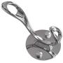 uxcell Dual Wall Hooks Zinc Alloy Rack Wall Mounted Clothes Hanger Storage w Screws Plating Finish, Silver Tone