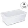 Sterilite 16428012 6 Quart/5.7 Liter Storage Box, White Lid with Clear Base, 36-Boxes