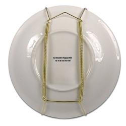 Creative Hobbies Deluxe Plate Display Hangers, Spring Style - Assembled & Ready to Use - Hold 7 to 10 Inch Plates- Gold Wire Spring Type, Hanger Hooks & Nails Included -Pack of 6 Hangers