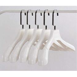 8pcs 38cm Thick Wide Shoulder White Plastic Clothes Hanger for Coats Garment and Fur