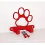 Dog Leash Hook Hanger. Dog Paw. Fire Red Finish. Made in USA. Solid Steel. Screws Included.