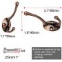 uxcell 5pcs Dual Wall Hooks Zinc Alloy Wall Mounted Coat Hat Double Robe Hooks Clothes Hanger Holder w Screws Copper Tone