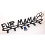 Dog Leash Wall Hanger Fur Mama Satin Black Texture color Handmade in USA