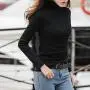 Toimothcn Womens Cotton Sweater Tops Blouse Long Sleeve Turtleneck Stretch Casual Bottoming Top Toimothcn Womens Cotton Sweater Tops Blouse Long Sleeve Turtleneck Stretch Casual Bottoming Top