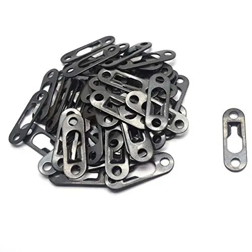 Tulead 50PCS Black Metal Picture Hanger Keyhole Hook Bracket Hanger Heavy Duty Keyhole Hanging Hardware 1.4&quotx0.4&quotx0.08" with Mounting Screws