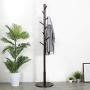 GGYDD Wooden Free Standing Coat Rack, Entryway Hall Tree Coat Hanger with Solid Round Base for Hat,Clothes,Purse,Scarves,Umbrella-Brown 40x170cm(16x67inch)