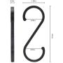 WINCANG 12 Pack S Hooks Black Aluminum S Shaped Hooks Heavy Duty Lightweight S Hanging Hangers Hooks for Pots, Pans,Plants, Cups, Bags,Clothes,Towels