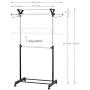 MyGift Adjustable Double Hanger Bar Rolling Garment Rack with Top Shelf