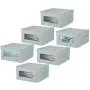 mDesign Soft Stackable Fabric Closet Storage Organizer Holder Bin with Clear Window, Attached Lid - for Bedroom, Hallway, Entryway, Bathroom - Textured Print - Medium, 6 Pack - Gray/Teal Blue mDesign Soft Stackable Fabric Closet Storage Organizer Holder Bin with Clear Window, Attached Lid - for Bedroom, Hallway, Entryway, Bathroom - Textured Print - Medium, 6 Pack - Gray/Teal Blue