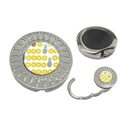 Sonva Purse Hanger Folding Handbag Hook - Cute Pineapple Print Table Hook Folding Bag Desk Hanger Foldable Holder