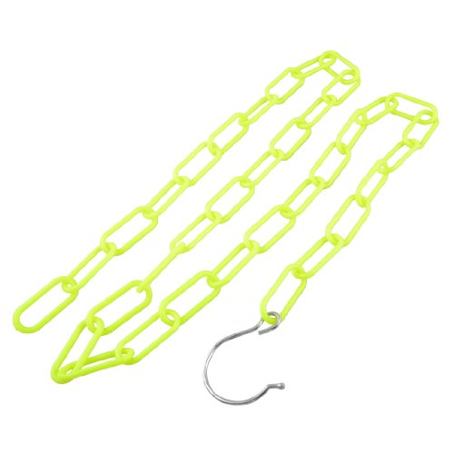 Plastic Chain Link Clothes Handbag Organizer Hanger 4.5 Ft Yellowgreen