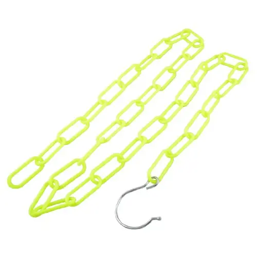 Plastic Chain Link Clothes Handbag Organizer Hanger 4.5 Ft Yellowgreen Plastic Chain Link Clothes Handbag Organizer Hanger 4.5 Ft Yellowgreen