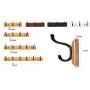 Blooming Flowers Wall Mounted Unit Bamboo Open Shelf 3 Metal Hooks Bathroom Hallway Living Room Kitchen Storage-Coat Hook Rack Wall Mounted Clothes Hanger Bamboo Robe Towel Holde. Hook (Size : D)