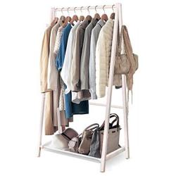 TongN Coat Racks Solid Wood Floor-Standing Hanger Bedroom Triangle Folding Clothes Shelf 76 56 151cm (Color : White)