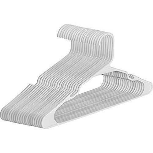 MC Plastic Hangers for Clothes Standard Pack of 20 White Space Saver by Utopia Home