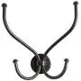 RTZEN Decorative Wall Mount Hanger | Double Wrought Iron Hook for Hat, Coat, Clothes, Towel, Robe | Black Metal Jacket Hanging Hooks Rack | Handmade Décor