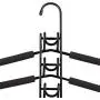 5 Layers Metal Multiple Collapsible Clothes Hangers in One,Magic Closet Space Saving Wonder Hanger for Shirt Coat Sweater Pants,Multi Vertical Stackable Tree Storage Anti-Slip Hanger Organizer(Black)