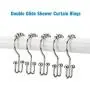Titanker Shower Curtain Hooks Rings, Rust-Resistant Metal Double Glide Shower Hooks for Bathroom Shower Rods Curtains, Set of 12 Hooks - Nickel Titanker Shower Curtain Hooks Rings, Rust-Resistant Metal Double Glide Shower Hooks for Bathroom Shower Rods Curtains, Set of 12 Hooks - Nickel