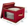 Simplify Holiday Dinner Plate Dinnerware Storage Boxes with 12 Felt Dividers, China Tableware Containers Set, Red Simplify Holiday Dinner Plate Dinnerware Storage Boxes with 12 Felt Dividers, China Tableware Containers Set, Red