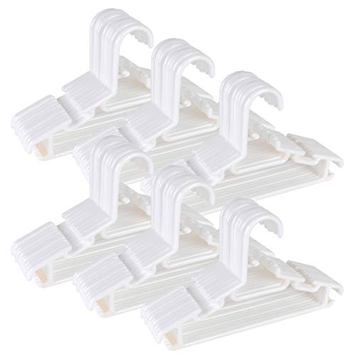 Tosnail 60 Pack White Plastic Childrens Hangers - Value Pack for Laundry and Closet