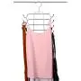 16 Hooks Space-Saving Hangers Rotate Anti-skid Folding Clothes Hanger Organizer,Folding Clothes Rack Silver Practical Metal Multifunction Organization Hooks