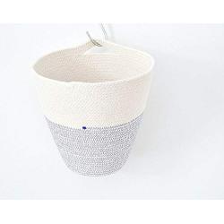 Hanging cotton pot, Natural home decor, Hanging planter, Planter basket, Handle basket, Hanging basket, Kids room storage, Plant hanger Rope