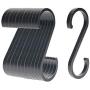 WINCANG 12 Pack S Hooks Black Aluminum S Shaped Hooks Heavy Duty Lightweight S Hanging Hangers Hooks for Pots, Pans,Plants, Cups, Bags,Clothes,Towels