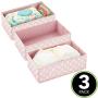 mDesign Soft Fabric Polka Dot Dresser Drawer and Closet Storage Organizer for Child/Kids Room, Nursery, Playroom - Divided Organizer Bin - Textured Print, 3 Pack - Pink/White mDesign Soft Fabric Polka Dot Dresser Drawer and Closet Storage Organizer for Child/Kids Room, Nursery, Playroom - Divided Organizer Bin - Textured Print, 3 Pack - Pink/White