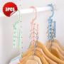 ABCOnline 3Pcs Space Saving Hangers Wonder Multifunctional Clothes Hangers 5 Hole Magic Hanger Updated Hook Design Closet Organizer Hanger