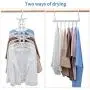 IEOKE Multi-Functional 6-in-1 Collapsible Hanger, 2 Pack Plastic Folding Hangers, 360° Rotating Space Saving Clothing Storage for Adult & Kids T-Shirts Jackets Coats Sweaters Trousers