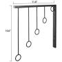 Kernorv Wall Clothing Rack, Wall Garment Racks 5 Rings Hanging Clothing Garment Rack (Set of 3, Black)