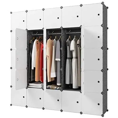 KOUSI Portable Closet Wardrobe Closet Portable Closet Wardrobe Bedroom Armoire Sturdy Clothes Closet Tall Dresser Portable Sturdy Closet Sturdy Portable Closet,Black, 16 Cubes + 3 Hanger KOUSI Portable Closet Wardrobe Closet Portable Closet Wardrobe Bedroom Armoire Sturdy Clothes Closet Tall Dresser Portable Sturdy Closet Sturdy Portable Closet,Black, 16 Cubes + 3 Hanger