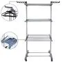LeiAn Clothes Hangers, 3-Layer Portable Practical Clothes Dryer Gray Drying Rack Outdoor Multi-Function Clothing Hangers, for Coat Jacket Sweater Shirt Strong, Durable LeiAn Clothes Hangers, 3-Layer Portable Practical Clothes Dryer Gray Drying Rack Outdoor Multi-Function Clothing Hangers, for Coat Jacket Sweater Shirt Strong, Durable