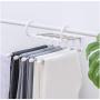 5 in 1 Pants Storage Rack Multifunctional Stainless Steel Clothes Holder Belt Coat Hanger Scarf Trousers Drying Rack Storage 5pcs Random Color