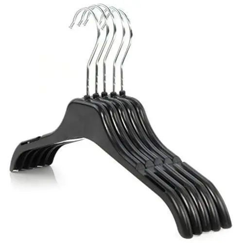 HANGERWORLD 15 Black 11.8inch Plastic Kids Coat Clothes Garment Baby Toddler Top Hangers with Metal Hook HANGERWORLD 15 Black 11.8inch Plastic Kids Coat Clothes Garment Baby Toddler Top Hangers with Metal Hook
